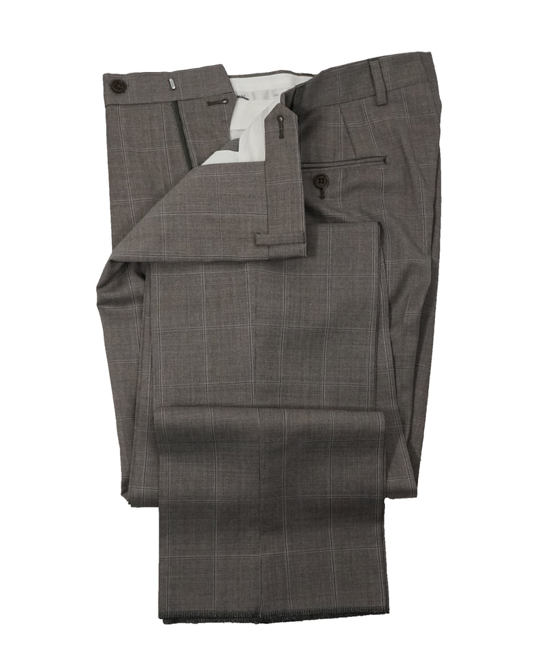ARMANI COLLEZIONI - Gray & Brown Blue Windowpane Suit “G Line” - 42R