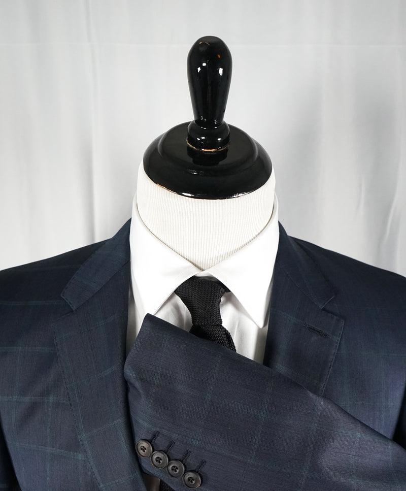 BURBERRY LONDON - Made In Italy Green & Blue Bold Plaid Suit - 36S