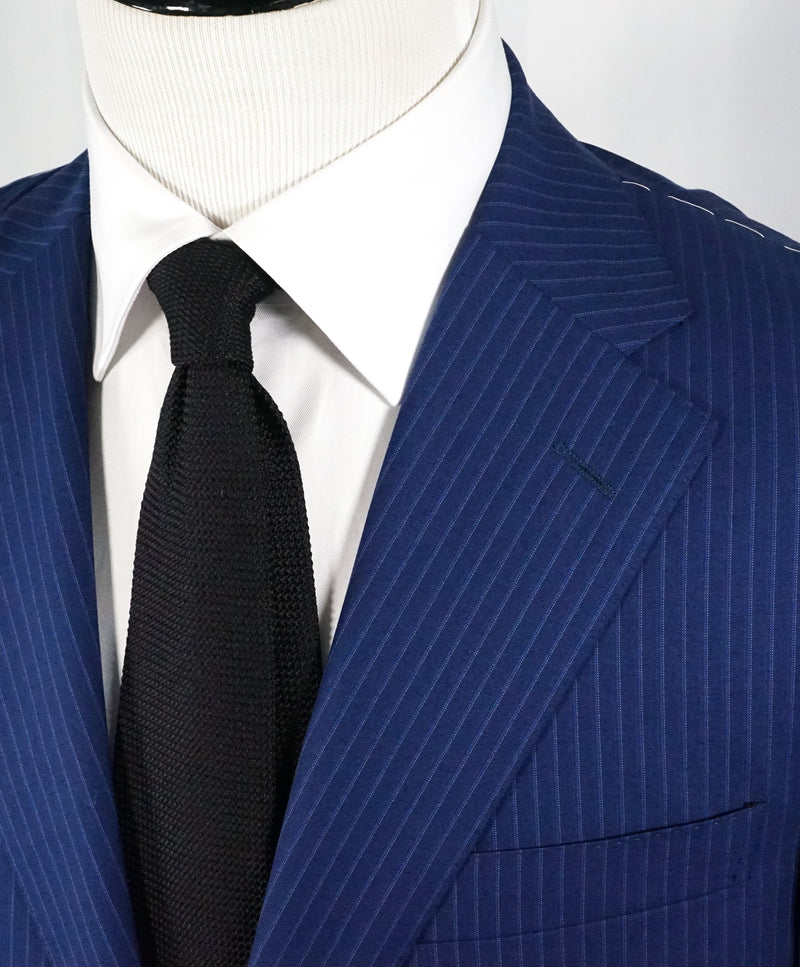 CORNELIANI - Cobalt Blue Stripe Suit Super Fine 15,75 Microns Suit - 46R