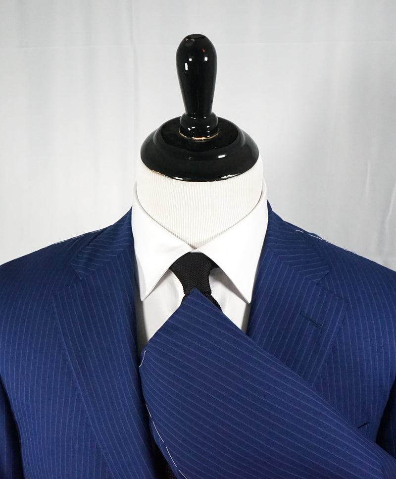 CORNELIANI - Cobalt Blue Stripe Suit Super Fine 15,75 Microns Suit - 46R