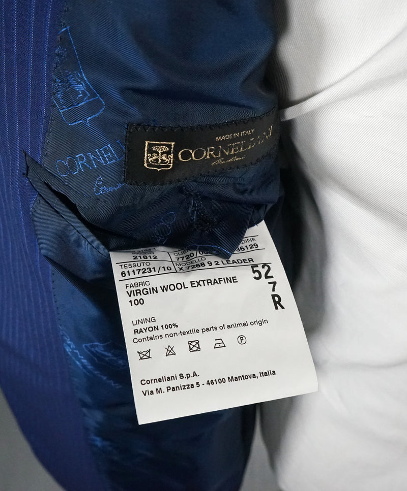 CORNELIANI - Cobalt Blue Stripe Suit Super Fine 15,75 Microns Suit - 42R