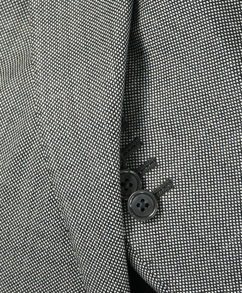 LARDINI - Unlined Salt & Pepper Diamond Weave Light Suit - 42R