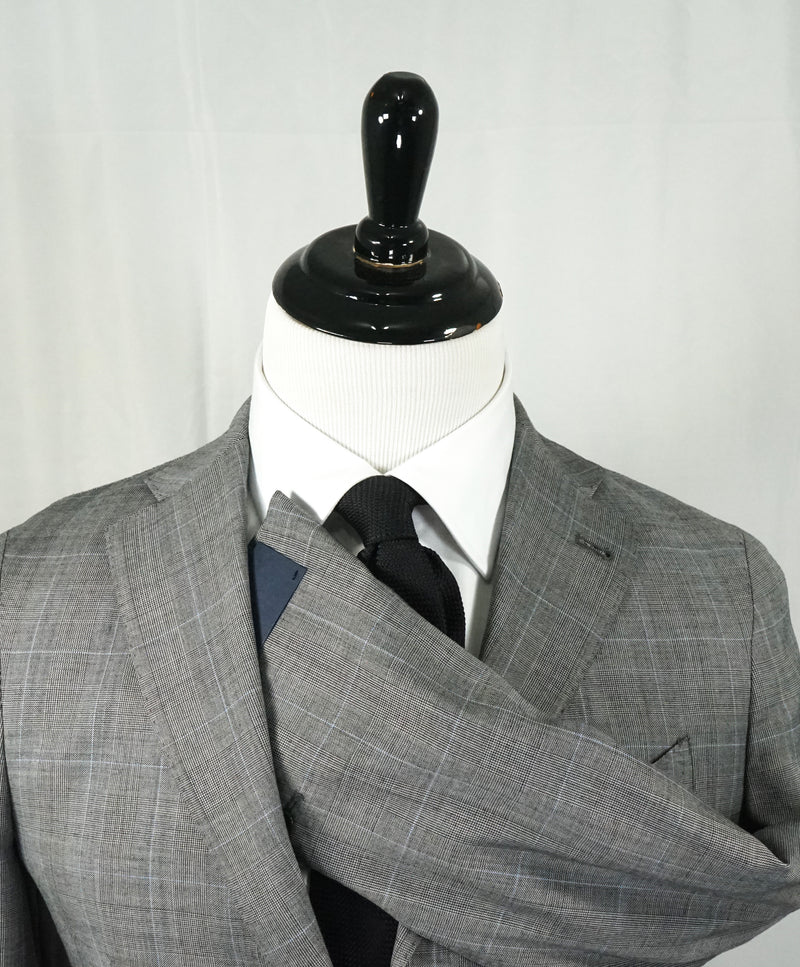 LARDINI - Unlined Gray & Blue Prince of Wales Light Suit - 36R