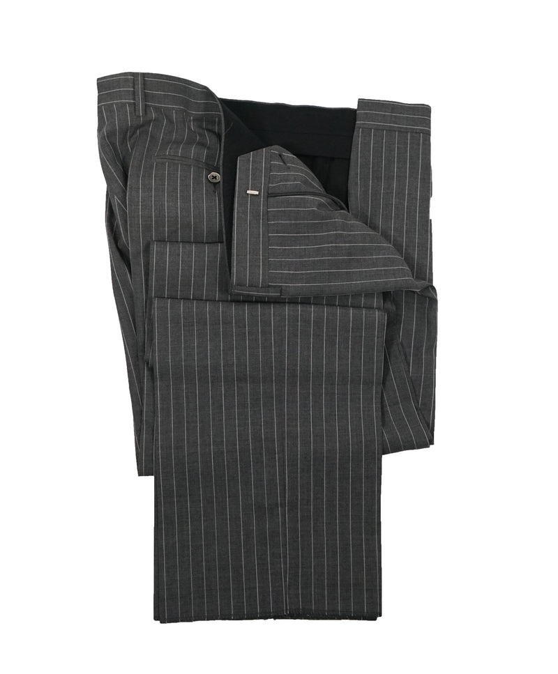 LARDINI - Wide Peak Lapel 1-Button Chalk Stripe Suit - 42R
