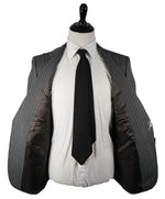 LARDINI - Wide Peak Lapel 1-Button Chalk Stripe Suit - 42R