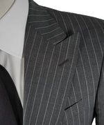 LARDINI - Wide Peak Lapel 1-Button Chalk Stripe Suit - 42R