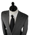 LARDINI - Wide Peak Lapel 1-Button Chalk Stripe Suit - 42R