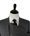 LARDINI - Wide Peak Lapel 1-Button Chalk Stripe Suit - 42R