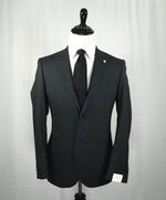 LUIGI BIANCHI MANTOVA -Made In Italy Gray Peak Lapel Pick Stitching Suit- 40R