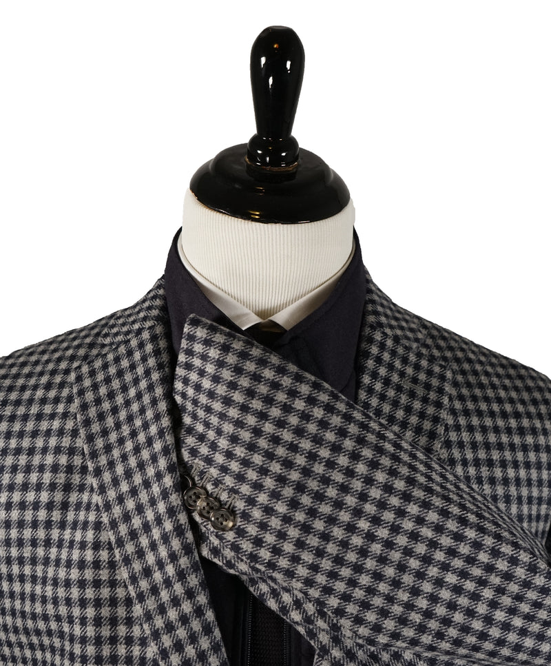LUIGI BIANCHI MANTOVA - "SLIM" Vested Coat Blazer Pure Wool Check - 46R
