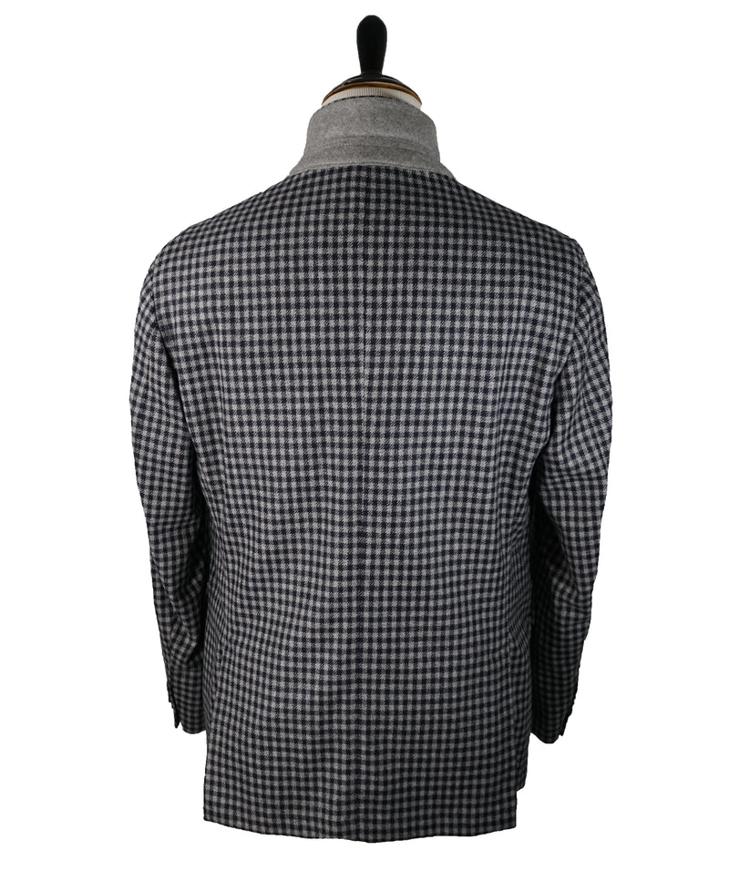 LUIGI BIANCHI MANTOVA -Vested Coat Blazer Pure Wool Check - 46R