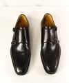 MAGNANNI for SFA - Double Monk Strap Loafers Black Durable Rubber Sole - 11