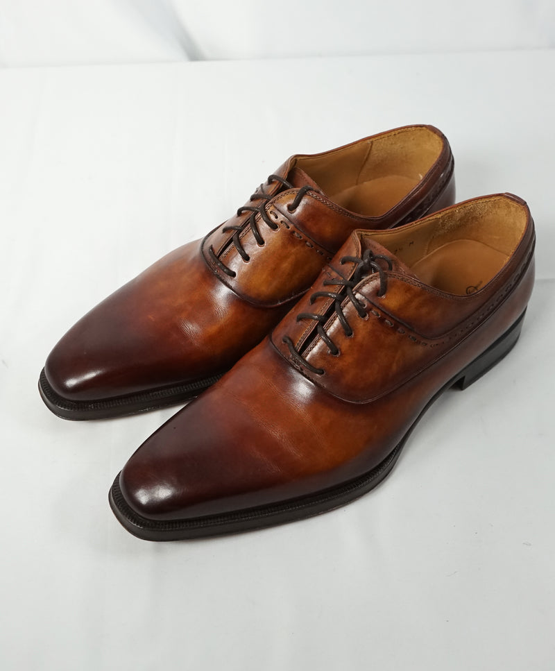MAGNANNI - Hand Patina Oxfords In A Sleek Detailed Silhouette - 7.5