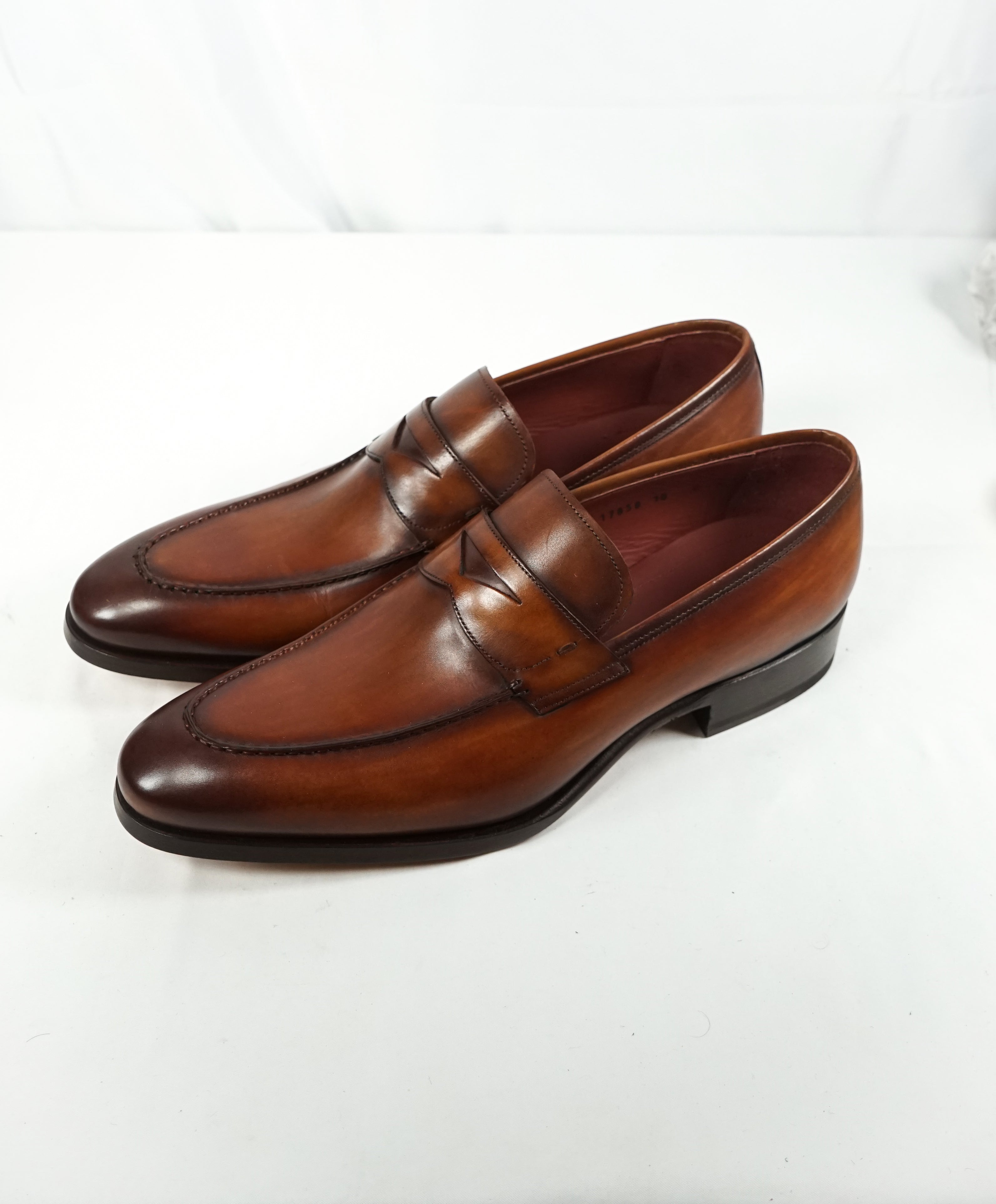 MAGNANNI - Hand Made & Patina Penny Loafers - 10