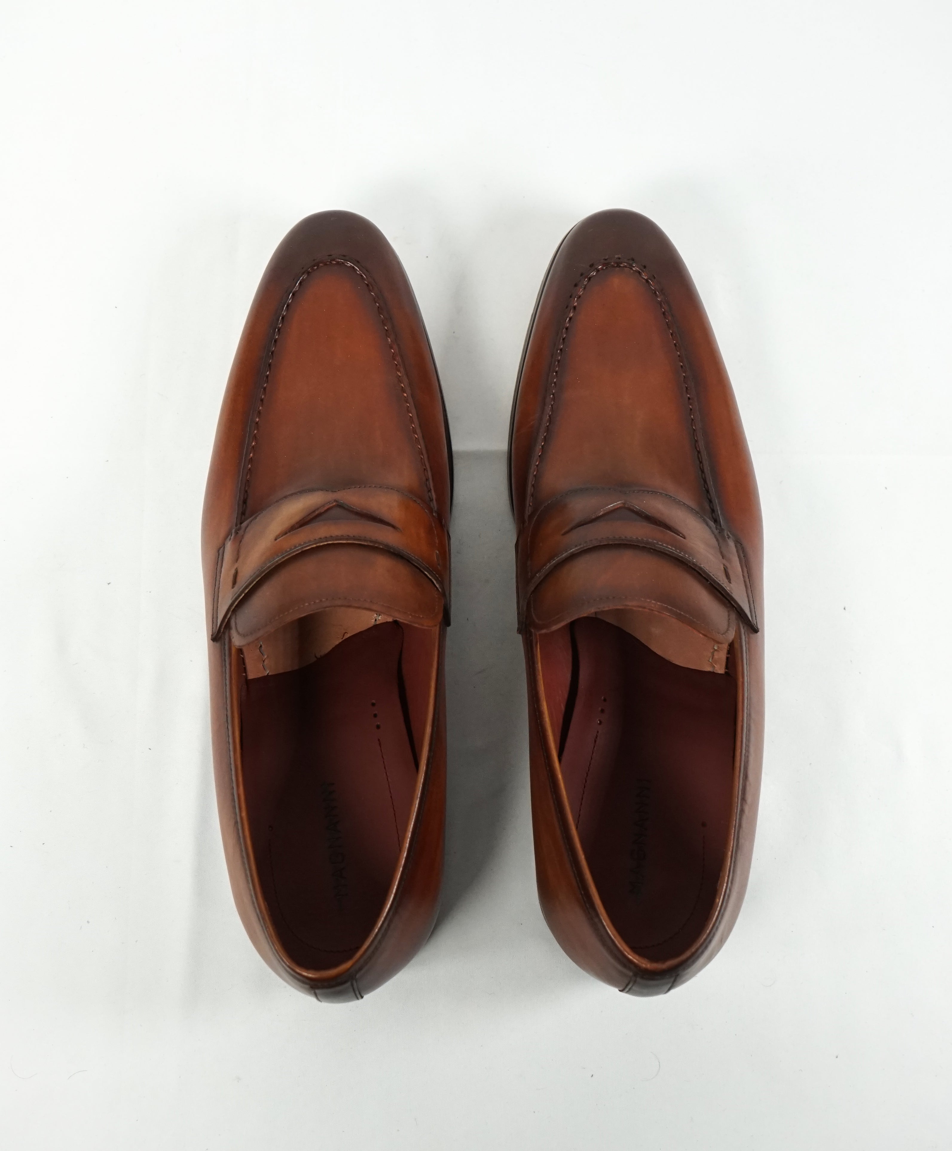 MAGNANNI - Hand Made & Patina Penny Loafers - 10