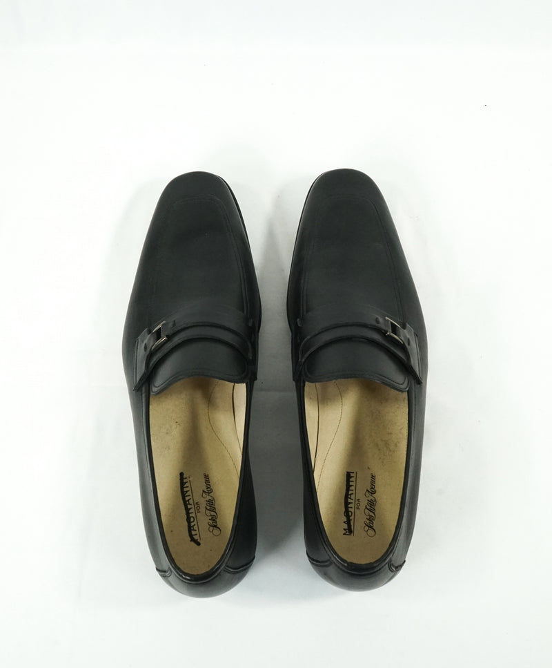 MAGNANNI - Smooth Black Bit Leather Loafers W Rubber Sole - 9.5