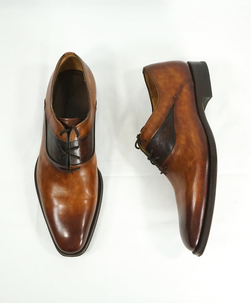 MAGNANNI - Hand Patina Bi Color Oxfords In A Sleek Detailed Silhouette - 8