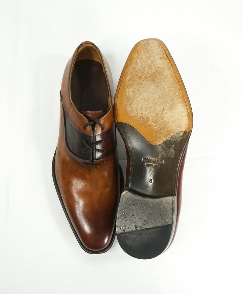 MAGNANNI - Hand Patina Bi Color Oxfords In A Sleek Detailed Silhouette - 8
