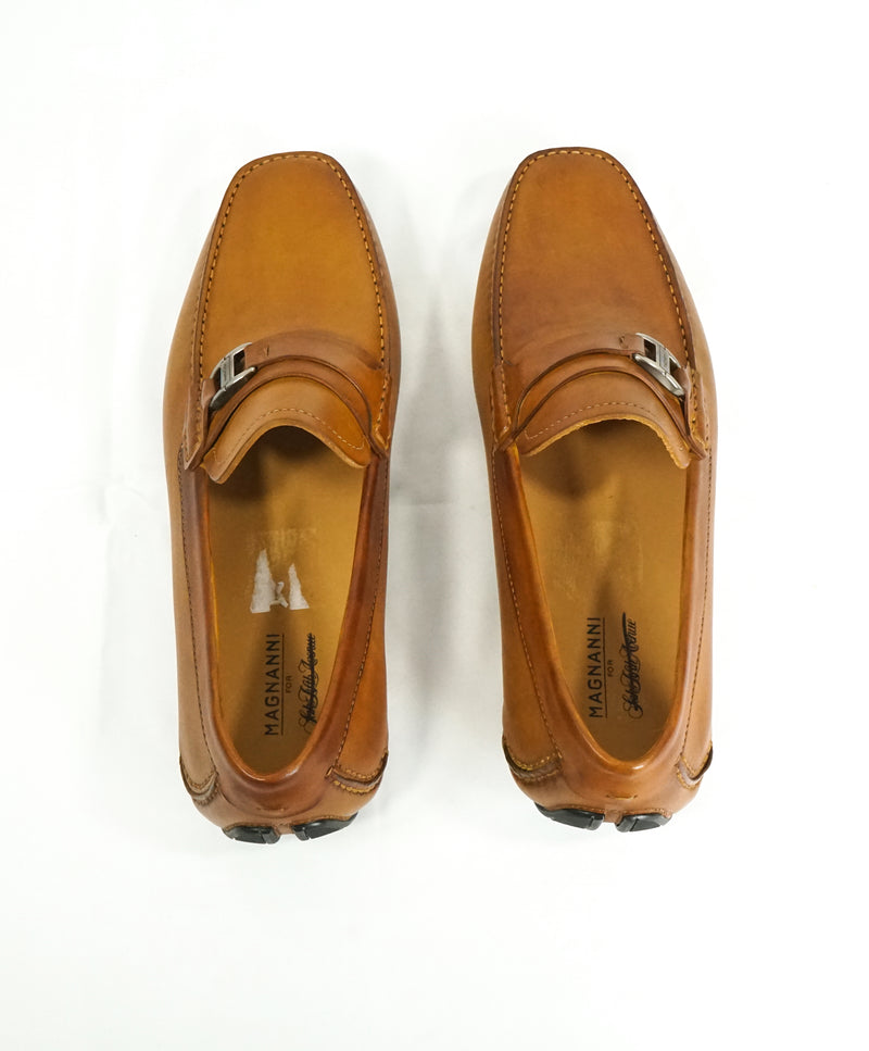 MAGNANNI - Classic Brown Bit Leather Loafers W Rubber Sole - 9