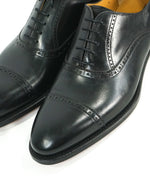 MAGNANNI - Cap Toe Black Brogue Oxfords With Leather Soles - 8