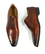 MAGNANNI - Textured Sleek Silhouette Oxfords W Brogue Detail - 10.5