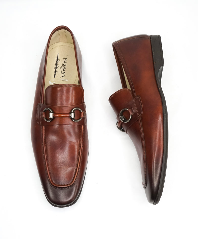 MAGNANNI - "Smooth" Brown Bit Leather Loafers W Rubber Sole - 10.5