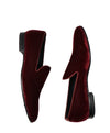 MAGNANNI - Burgundy Velvet Smoking Slippers Loafers - 10.5