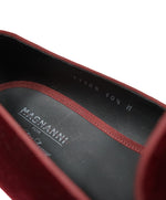 MAGNANNI - Burgundy Velvet Smoking Slippers Loafers - 10.5