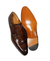 MAGNANNI - Double Monk Strap Loafers With Hand Patina Uppers Coco Brown- 11