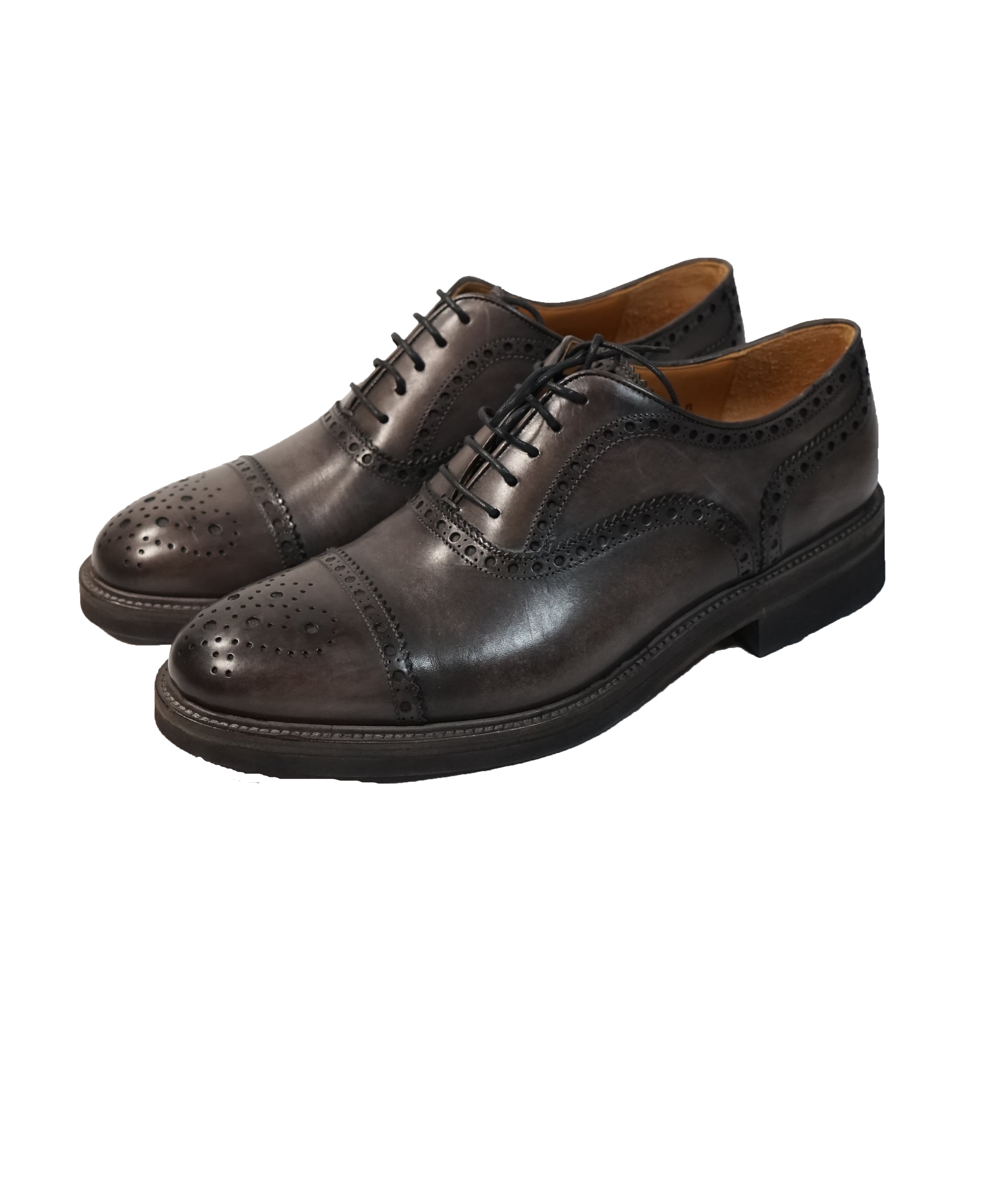 MAGNANNI - Gray Burnished Brogue Oxfords - 9.5