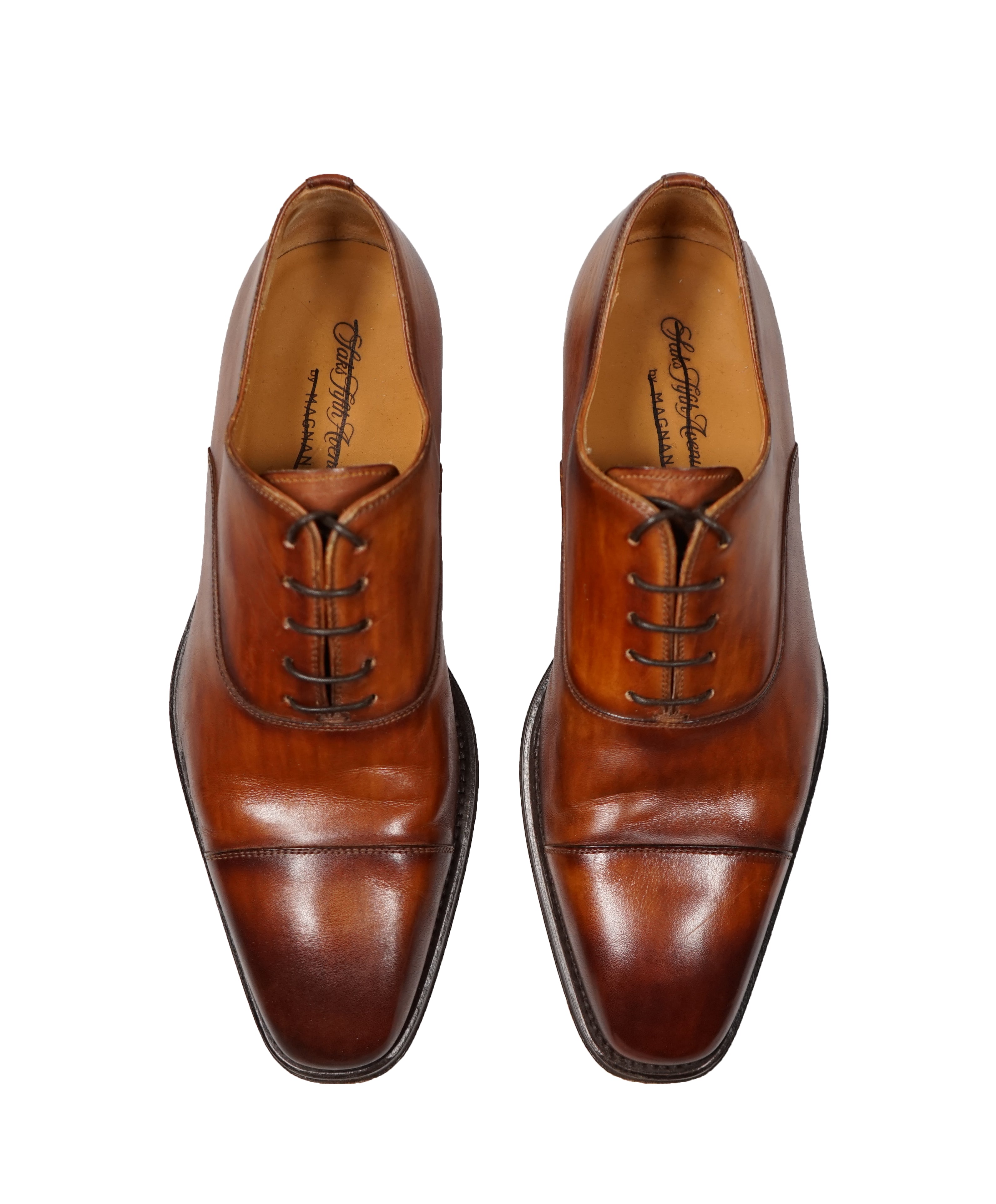 MAGNANNI - Hand Patina Cap Toe Oxfords Brown - 7.5