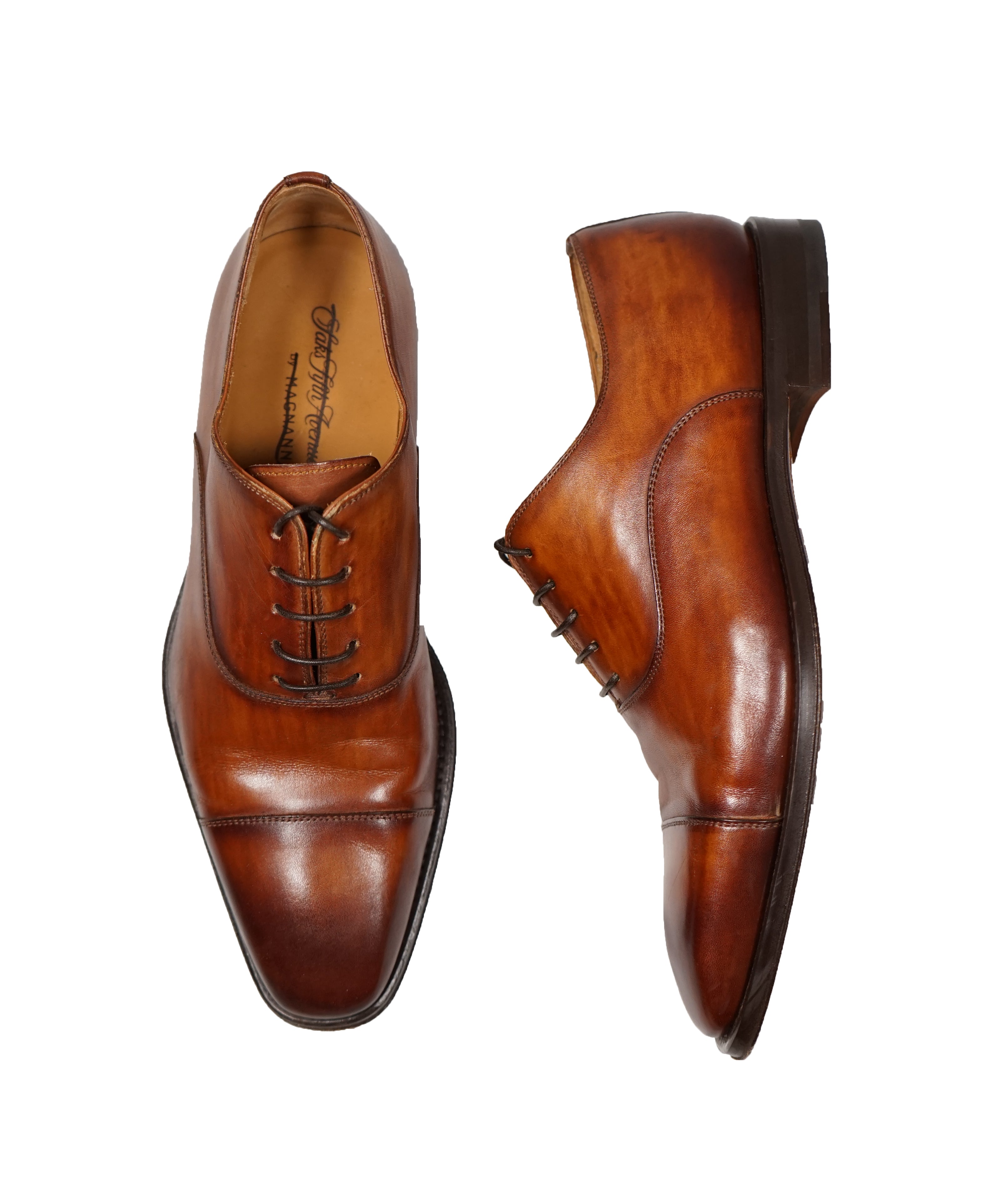 MAGNANNI - Hand Patina Cap Toe Oxfords Brown - 7.5
