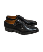 MAGNANNI For SAKS FIFTH AVENUE- Black Double Monk Strap Loafers - 10.5