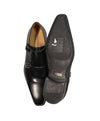 MAGNANNI For SAKS FIFTH AVENUE- Black Double Monk Strap Loafers - 10.5