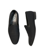 MAGNANNI For SAKS FIFTH AVENUE- Black Textured Fabric Smoking Slippers Loafers- 7.5