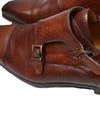 MAGNANNI For SAKS FIFTH AVENUE- Brown Double Monk Strap Loafers - 13