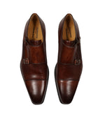 MAGNANNI For SAKS FIFTH AVENUE- Brown Double Monk Strap Loafers - 13