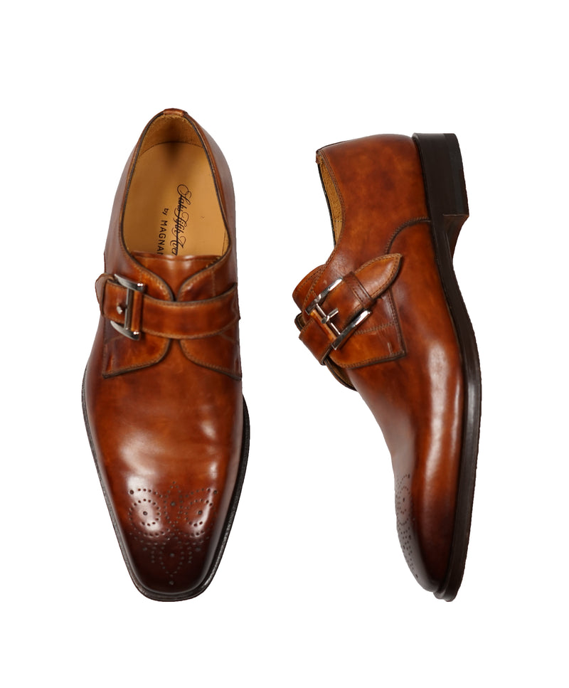 MAGNANNI For SAKS FIFTH AVENUE- Brown Single Monk Strap Loafers - 9