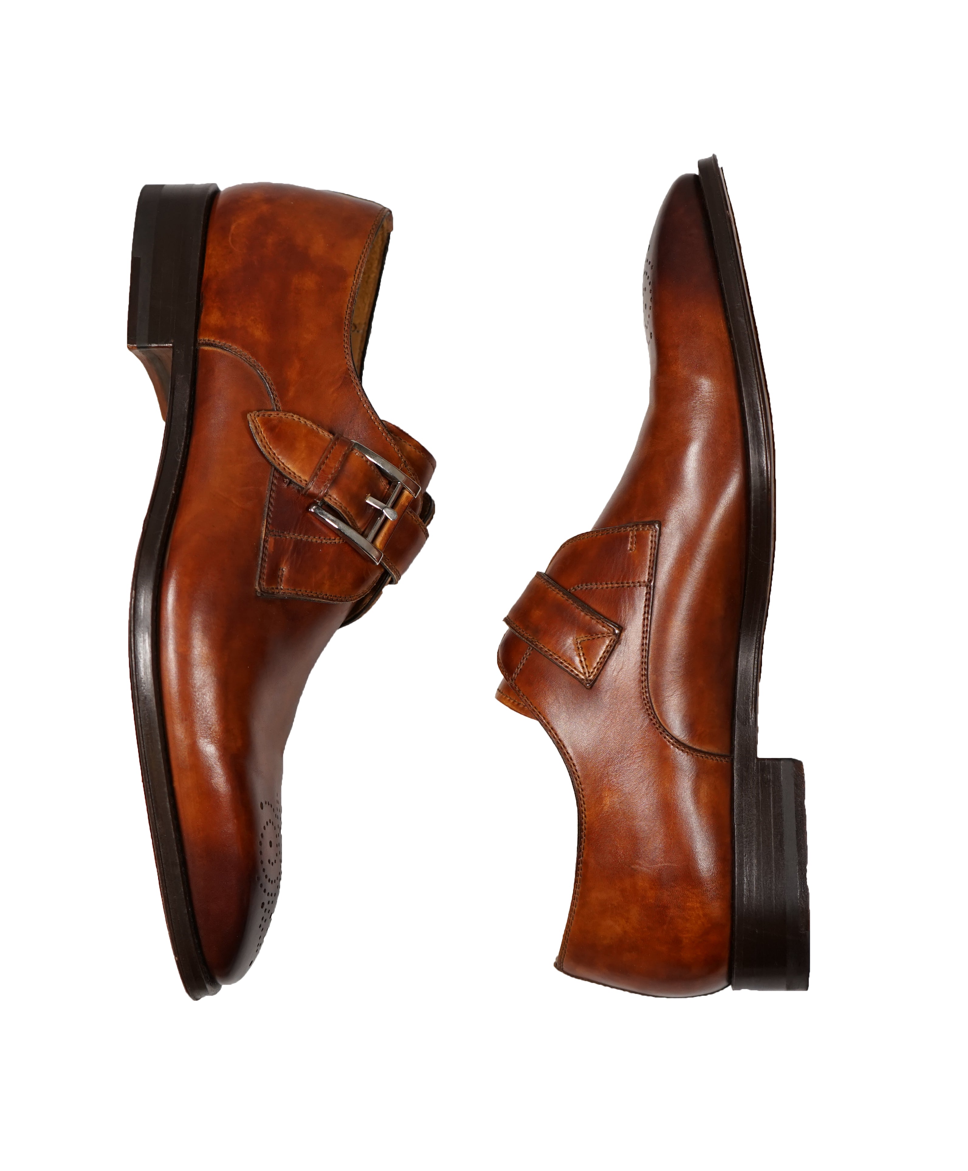 MAGNANNI For SAKS FIFTH AVENUE- Brown Single Monk Strap Loafers - 9