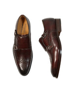 MAGNANNI For SAKS FIFTH AVENUE- Brown Wingtip Brogue Monk Strap Loafers - 7