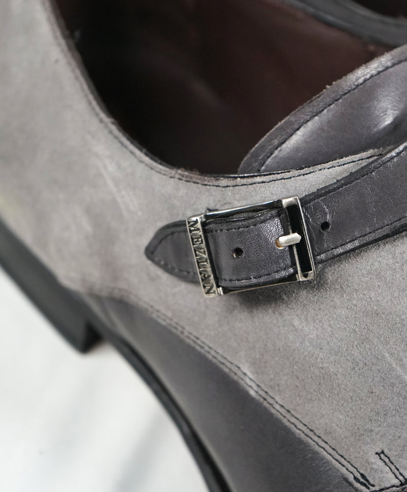 MEZLAN - "Two Tone" Leather Suede Monk Strap Loafers - 9.5