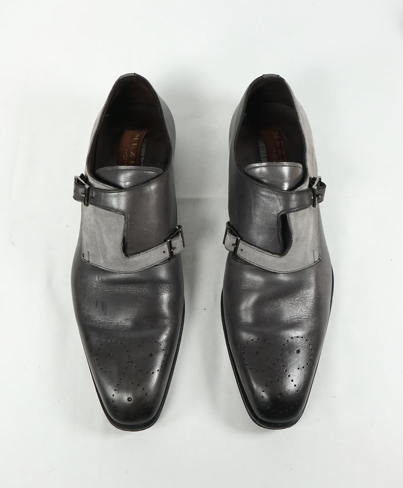 MEZLAN - "Two Tone" Leather Suede Monk Strap Loafers - 9.5