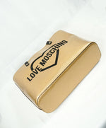 LOVE MOSCHINO - Metallic “Love Moschino” Gold Textured Logo Bag -