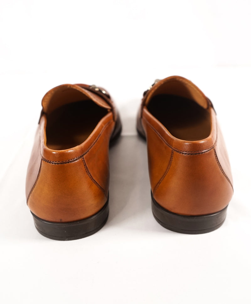 MAGNANNI - Smooth Brown Bit Leather Loafers W Rubber Sole - 9