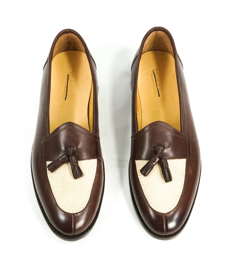 NETTLETON - "King Street" Leather Tassel Loafers Brown Hand Made In England - 9