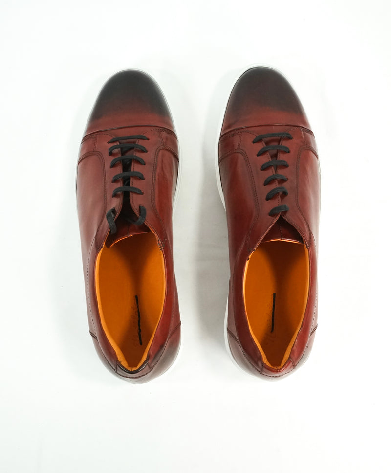 NETTLETON - "Parma" Leather Low-Top Sneakers Hand Patina Red - 43EU (10US)