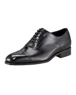 SALVATORE FERRAGAMO - “Caesy" Black Cap Toe Brogue Oxfords - L7 R7.5