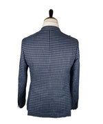 PAOLONI -Wide Peak Lapel Plaid Linen Blazer - 40R