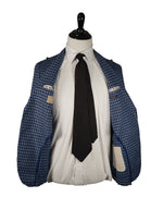 PAOLONI -Wide Peak Lapel Plaid Linen Blazer - 40R