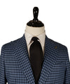 PAOLONI -Wide Peak Lapel Plaid Linen Blazer - 40R